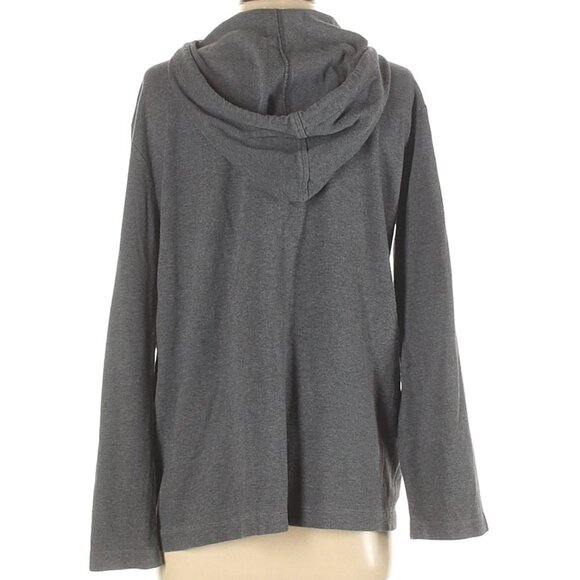 DKNY Gray Button Up Cotton Hoodie Cardigan Small - Picture 3 of 4
